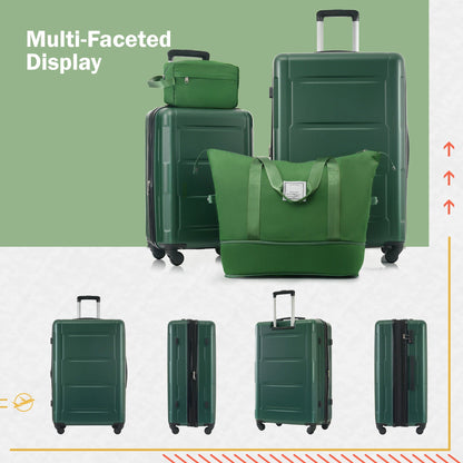 2-piece luggage set green ABS with spinner wheels TSA lock 20/28 bags on Tampa Home & Garden Store