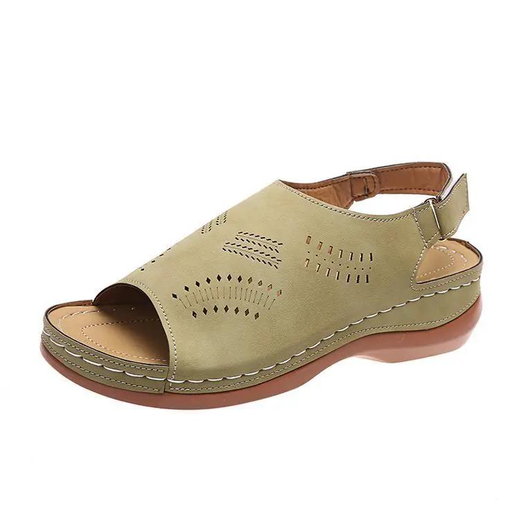 Hollow Back Buckle Fish Mouth Vintage Shoes