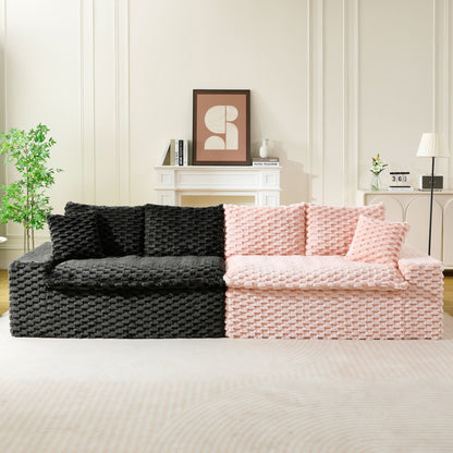 Modular Four Seater Sofa In Pink And Black