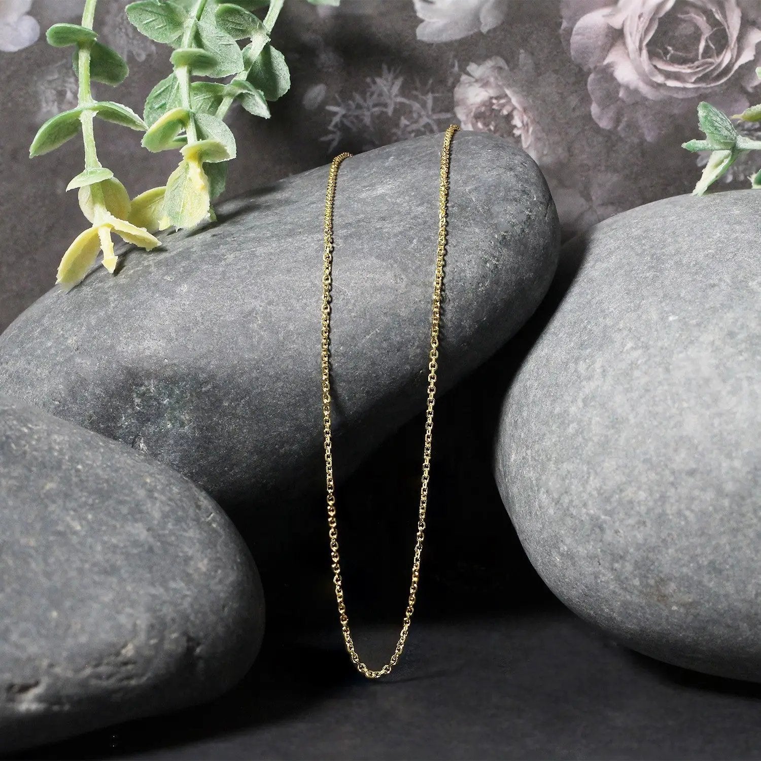 Two 10k yellow gold diamond-cut cable link chain necklaces, 1.10 mm, by Bids.com on Tampa Home & Garden Store