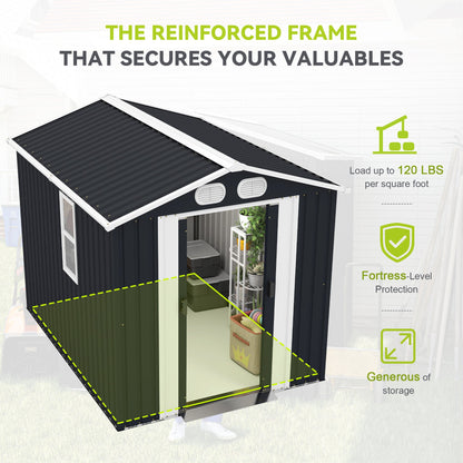 Campcraft 8x6 Metal Outdoor Garden Storage Shed