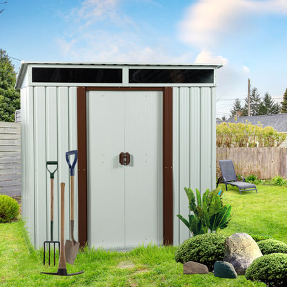 Galvanized Steel Outdoor Storage Shed and Padlock