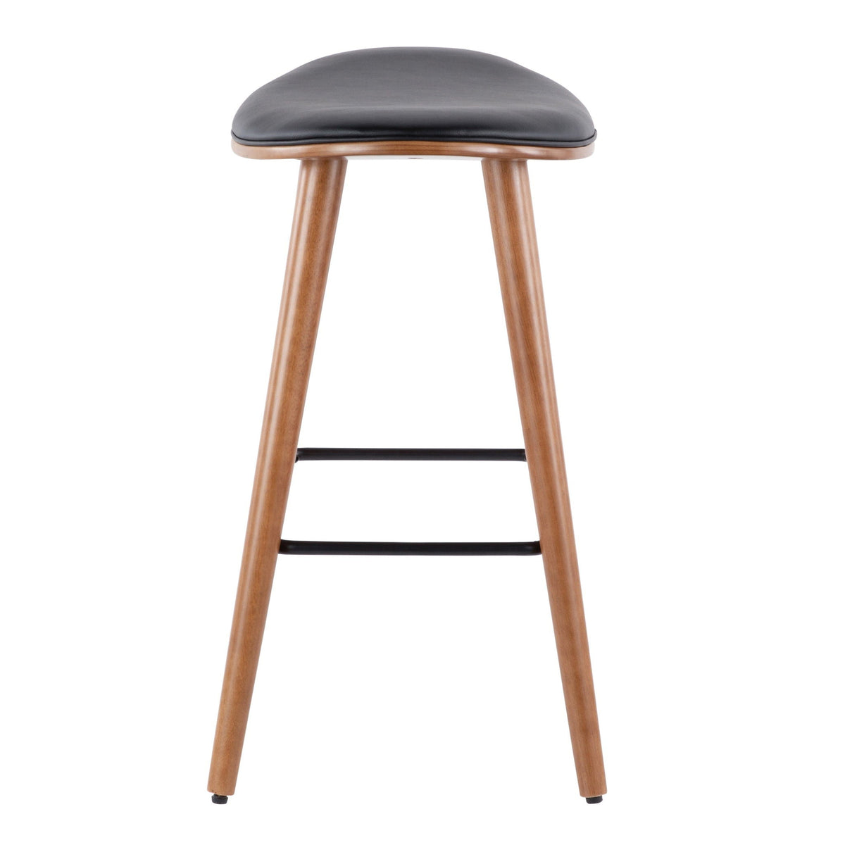 Contemporary upholstered counter stool with wood legs, dark seat on Tampa Home & Garden Store