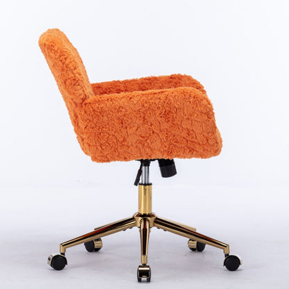 Office Chair with Rabbit Hair and Metal Base