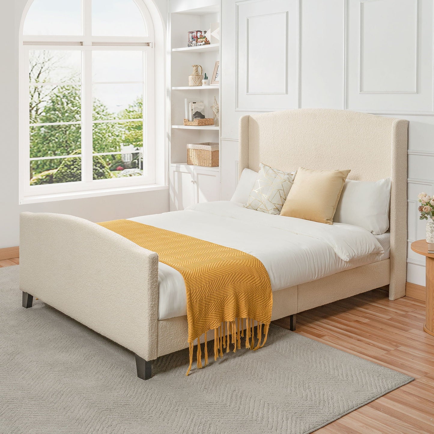 Sturdy Platform Bed Frame and a Padded Headboard