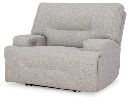 Acklen Place wide-seat power recliner in light gray fabric by Unique Piece Furniture on Tampa Home & Garden Store