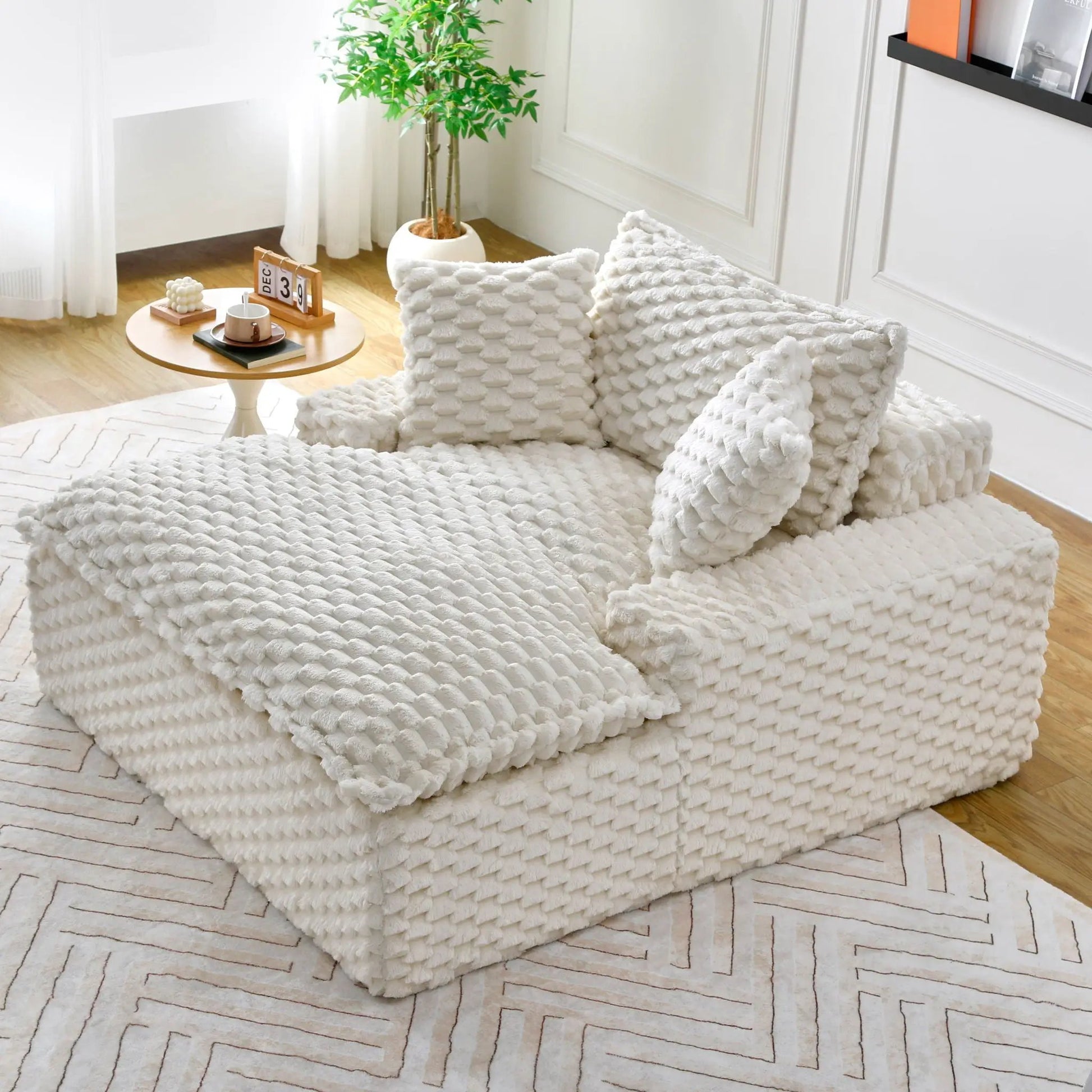 Harbor Luxury Sofa Turtle Fleece Fabric white stationary sofa by Unique Piece Furniture on Tampa Home & Garden Store