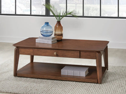 Trenmour Rectangular Cocktail Table Medium Brown