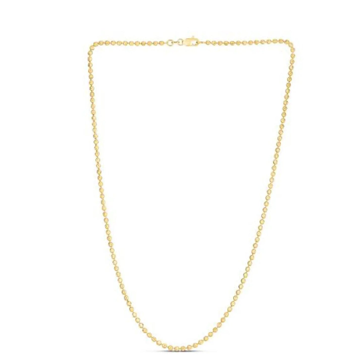 Moon Cut Bead Chain necklace, 14k yellow gold, 2.50 mm beads, Bids.com on Tampa Home & Garden Store