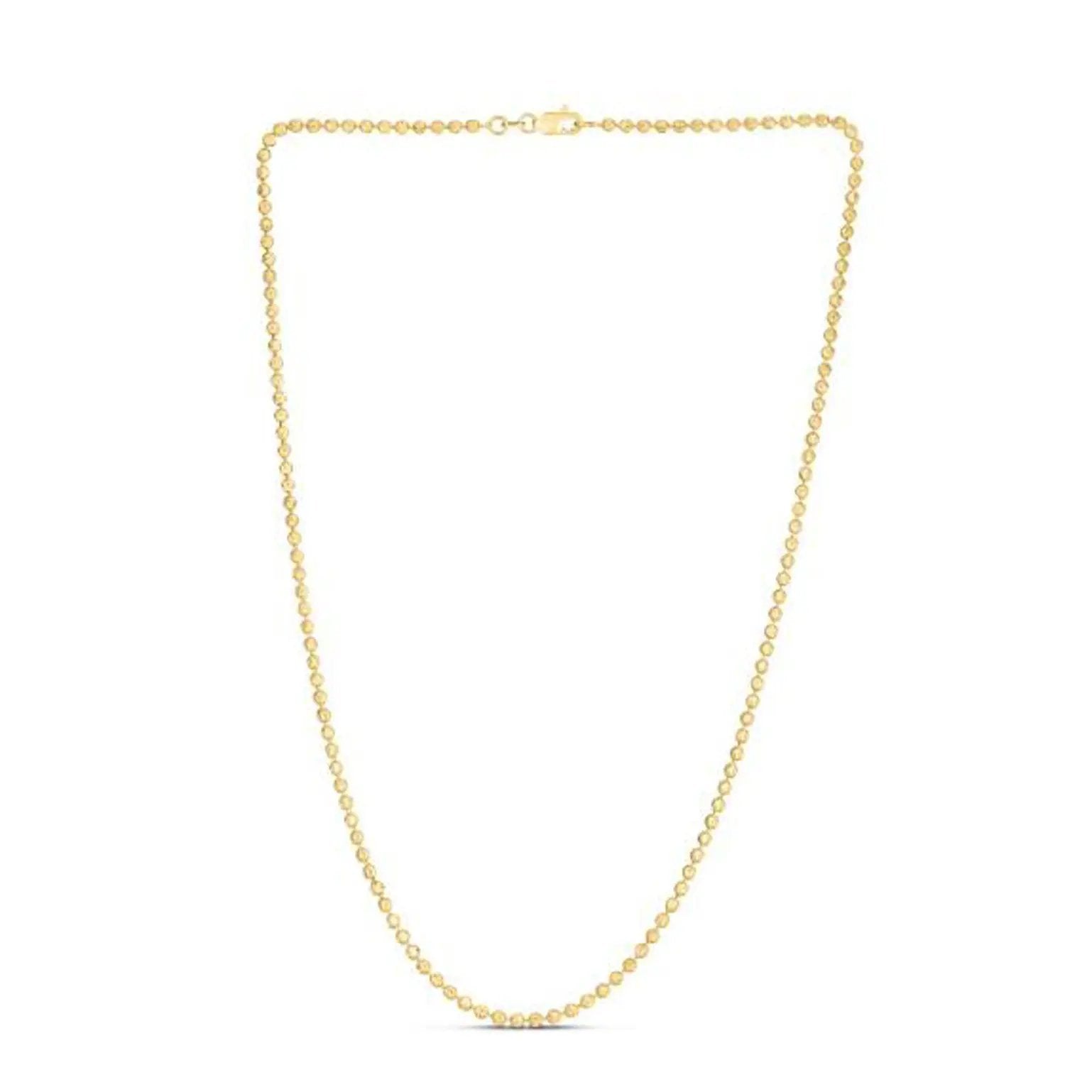 Moon Cut Bead Chain necklace, 14k yellow gold, 2.50 mm beads, Bids.com on Tampa Home & Garden Store