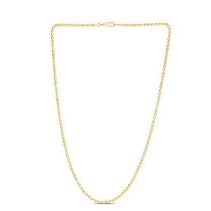 Moon Cut Bead Chain necklace, 14k yellow gold, 2.50 mm beads, Bids.com on Tampa Home & Garden Store