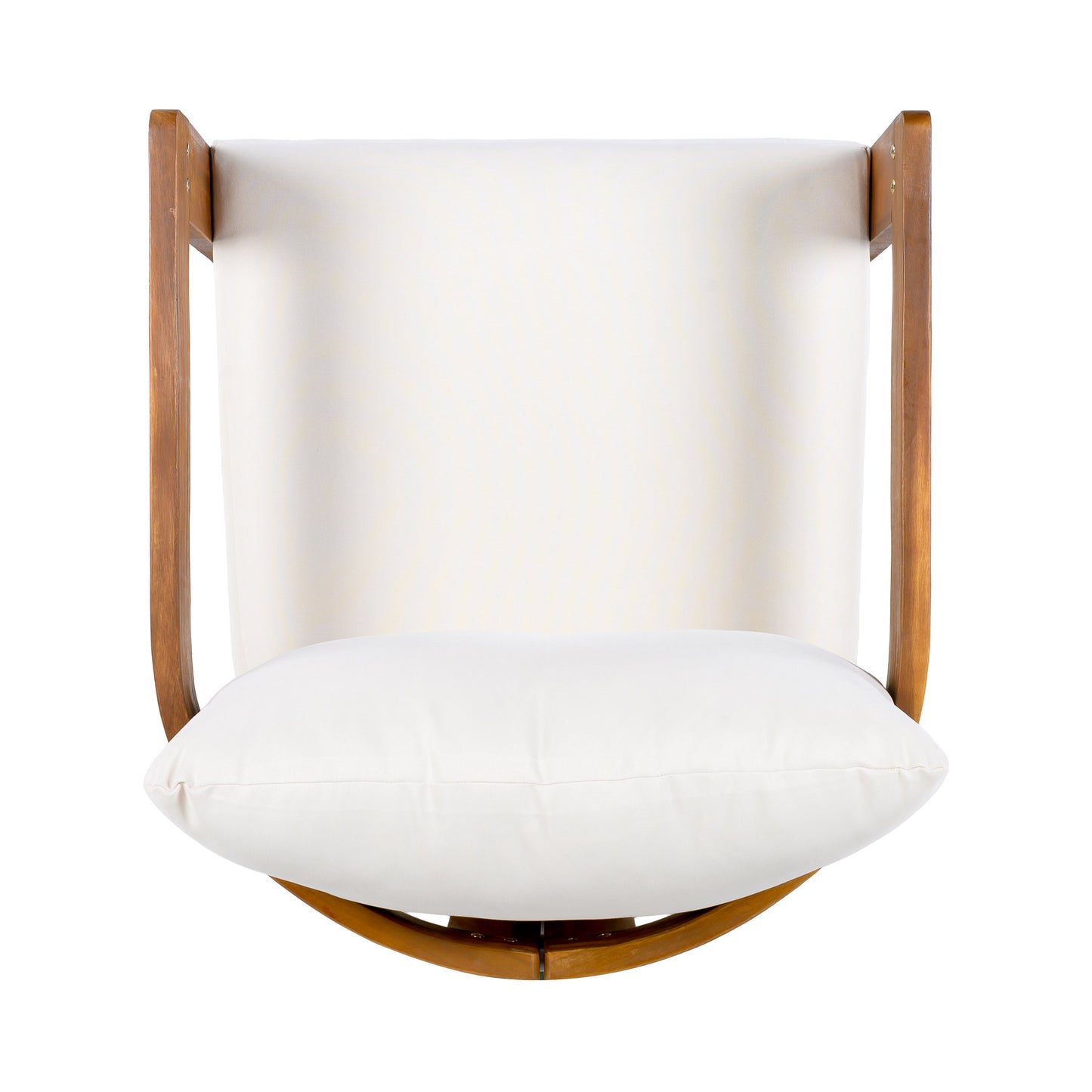 Premium Acacia Wood Outdoor Club Chair with white cushions and curved wooden frame on Tampa Home & Garden Store
