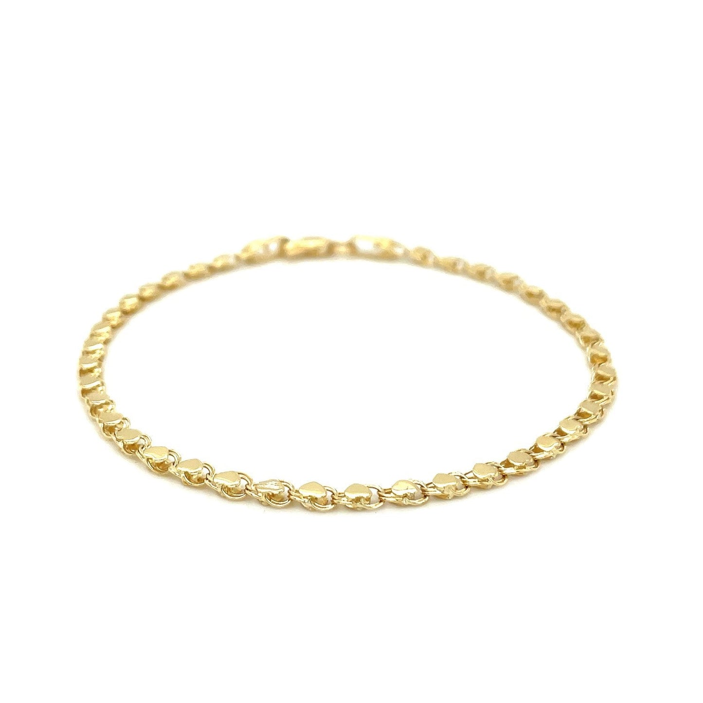 2.9mm 14k yellow gold heart bracelet by Bids.com, delicate linked chain on Tampa Home & Garden Store