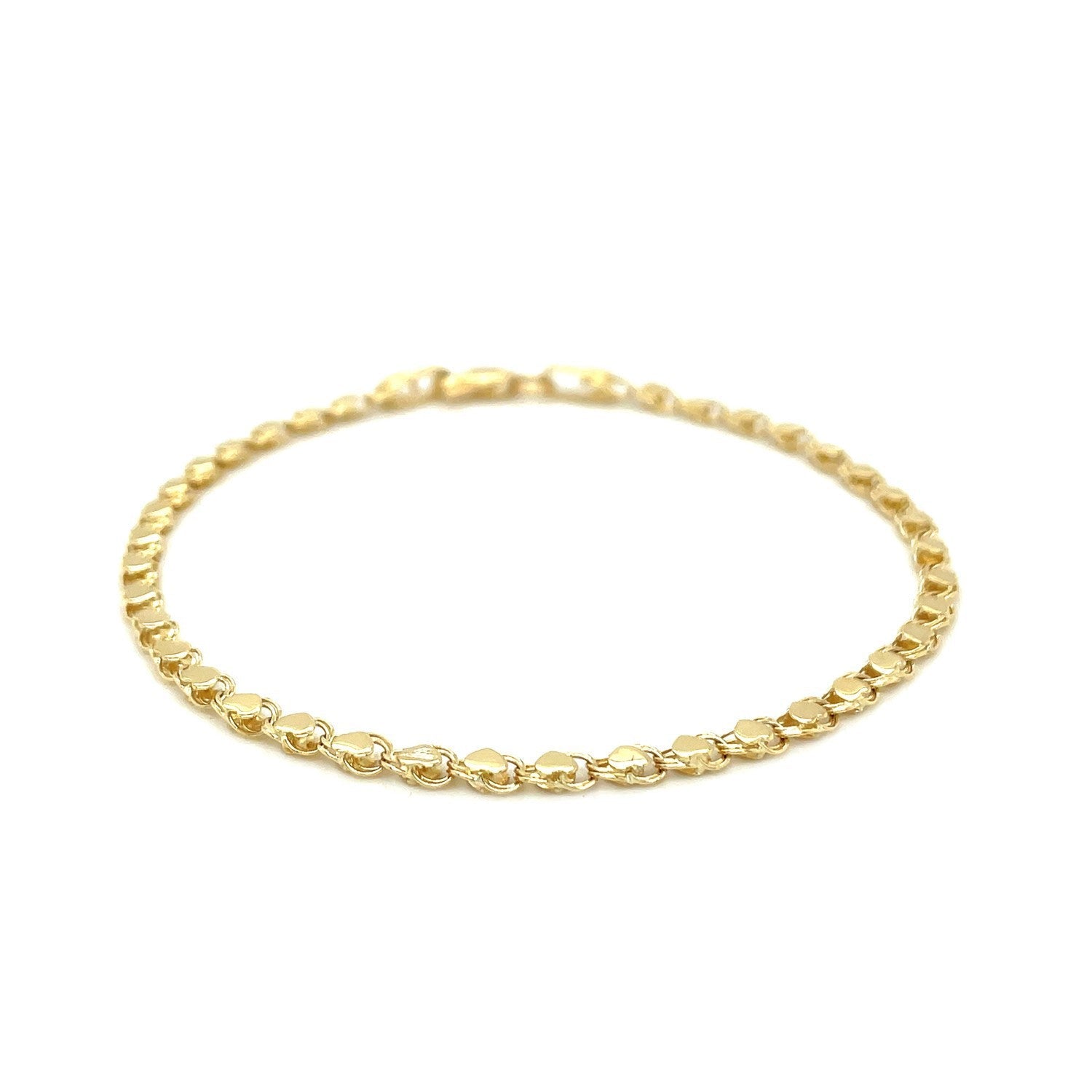 2.9mm 14k yellow gold heart bracelet by Bids.com, delicate linked chain on Tampa Home & Garden Store