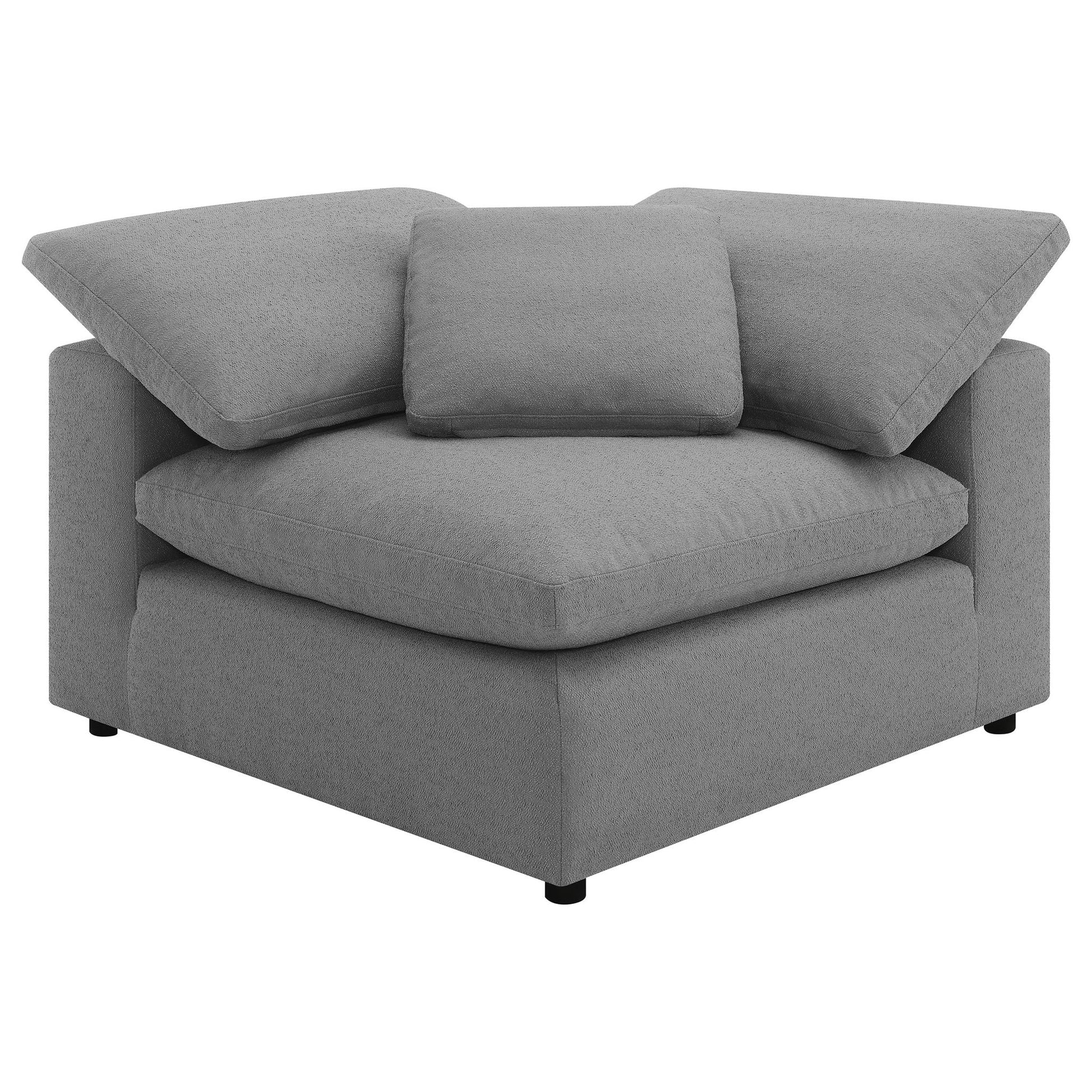 Segoura modular sectional with ottoman, gray textured fabric, 2-piece set by HouseOfZazla on Tampa Home & Garden Store