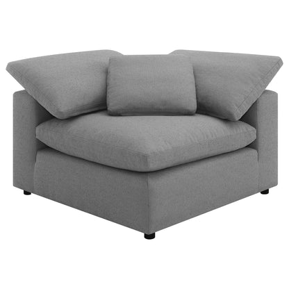 Segoura modular sectional with ottoman, gray textured fabric, 2-piece set by HouseOfZazla on Tampa Home & Garden Store