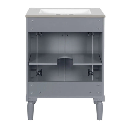 Bathroom Vanity with Top Sink and Dual Storage