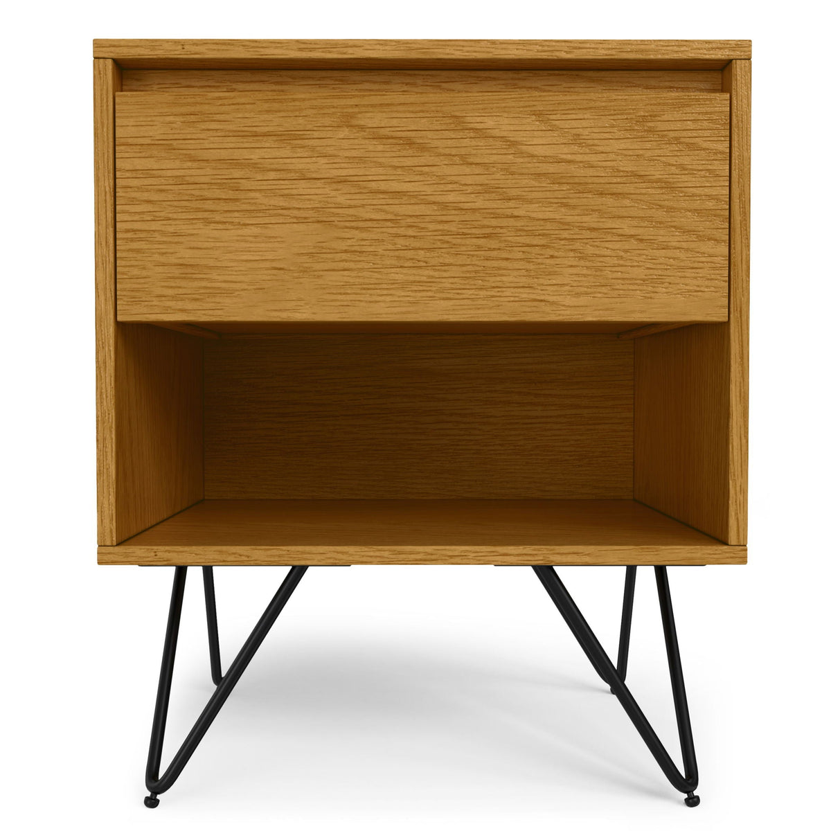 Hunter Nightstand with wood veneer in light brown nightstand with hairpin legs HouseOfZazla on Tampa Home & Garden Store