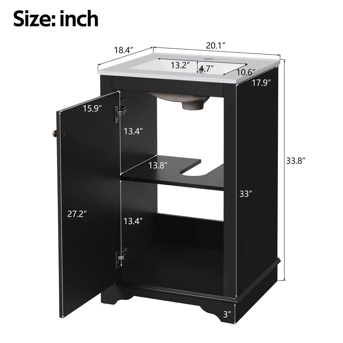 Bathroom Vanity With Sink Freestanding Cabinet
