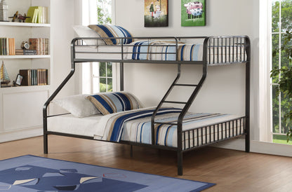 Caius Twin Long Queen Modern Bunk Bed Gunmetal