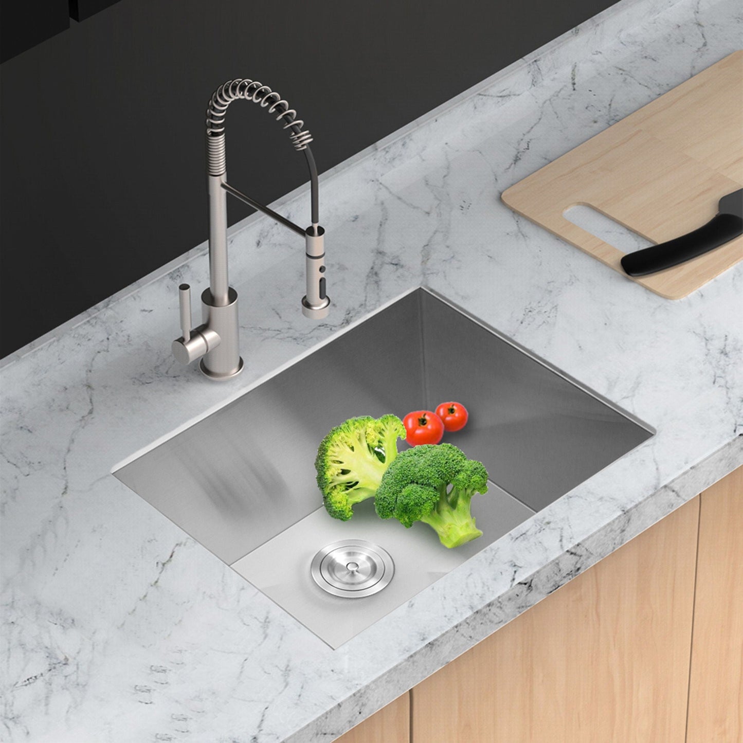 Modern Deep Single Bowl and Stainless Steel Sink