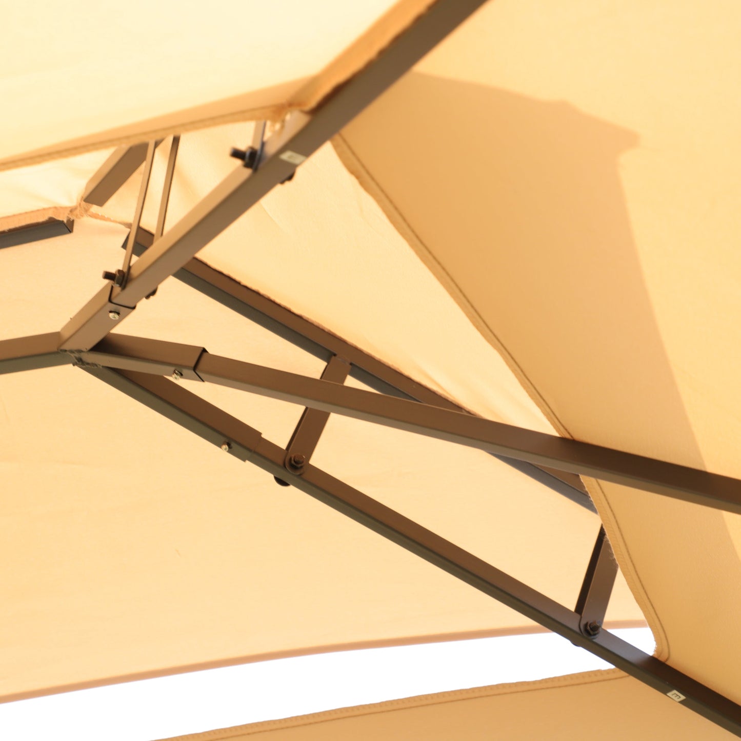 Khaki HouseOfZazla outdoor patio gazebo canopy tent with ventilated double roof metal frame on Tampa Home & Garden Store
