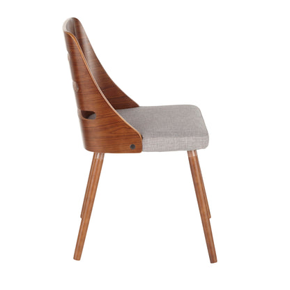 Mid Century Modern Dining Chair with Cushioned Seat brown wood and gray cushion by HouseOfZazla on Tampa Home & Garden Store