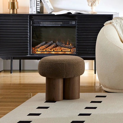 Versatile Mushroom Stool With Cushion and Walnut