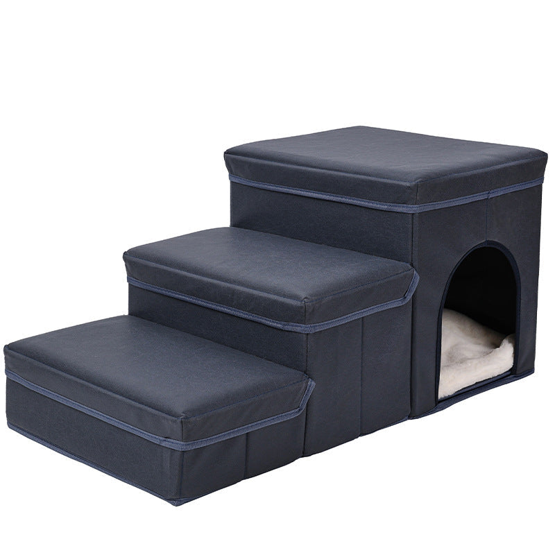 Sell My Stuff navy dog stairs kennel with upper bed and inner bed on Tampa Home & Garden Store
