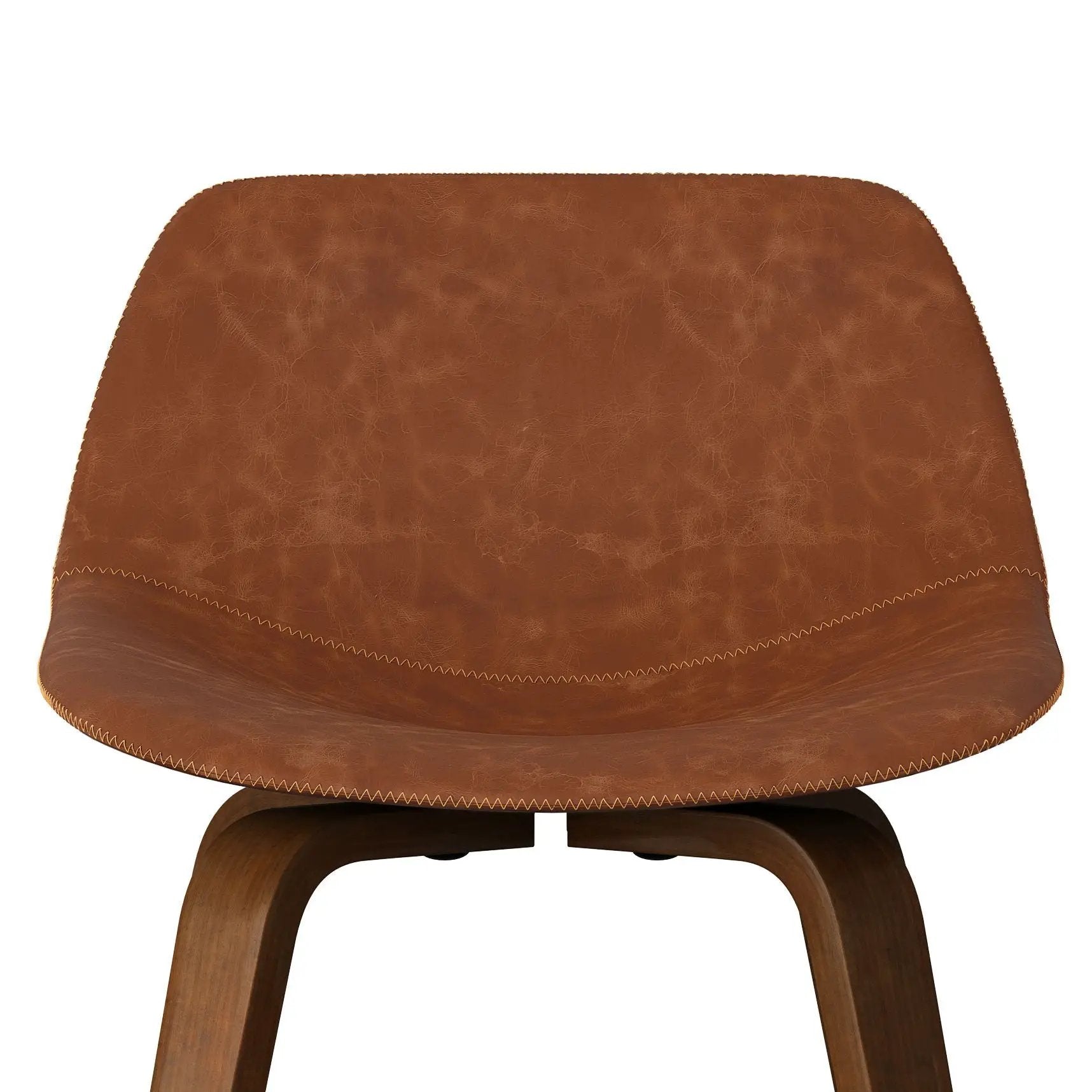 Randolph Bentwood counter height stools, brown leather seat, curved wooden legs, set of 2 on Tampa Home & Garden Store