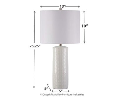 Steuben Ceramic Table Lamp Set of 2 White