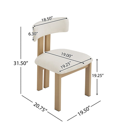 Modern upholstered armless dining chairs set of 2 with beige fabric and light wood legs on Tampa Home & Garden Store