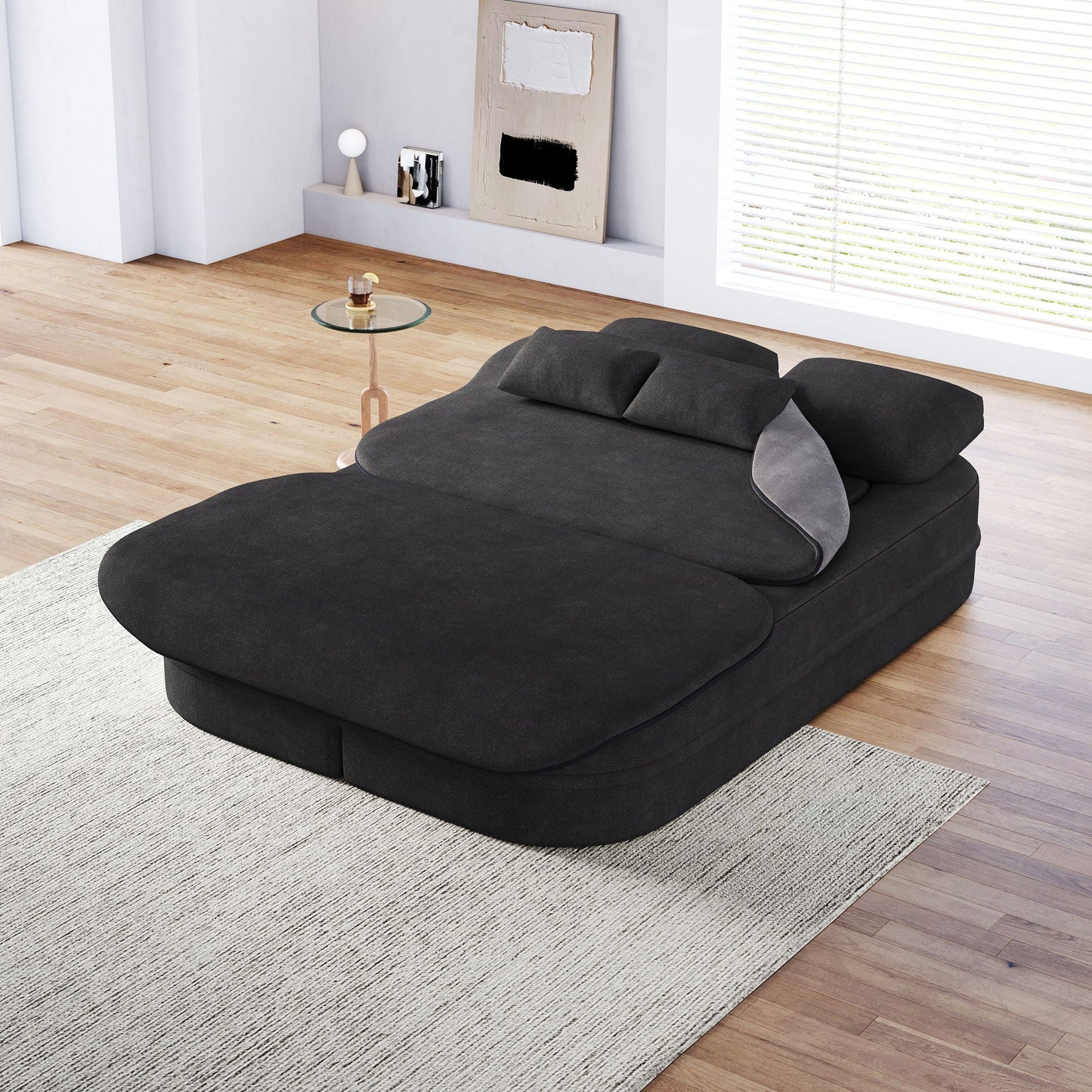 Foldable Sofa Bed with a Multi Functional Blanket