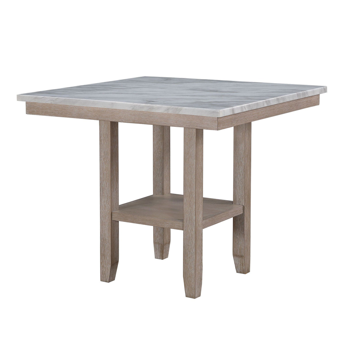 Natural 42-inch square bar table with marble finish top and wooden legs HouseOfZazla on Tampa Home & Garden Store