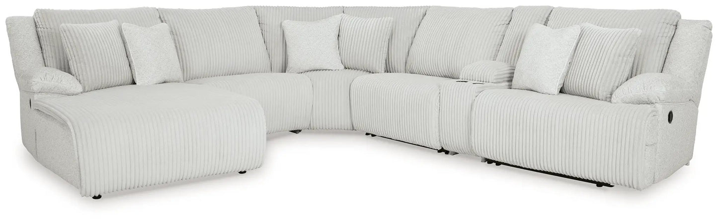 Top Tier Corduroy Reclining Sectional with Chaise