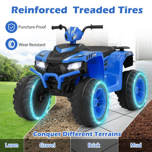 24V Kids Ride-On Electric ATV with Wireless Connection for Toddlers 3-8 Years Old-Blue - Tampa Home & Garden Store
