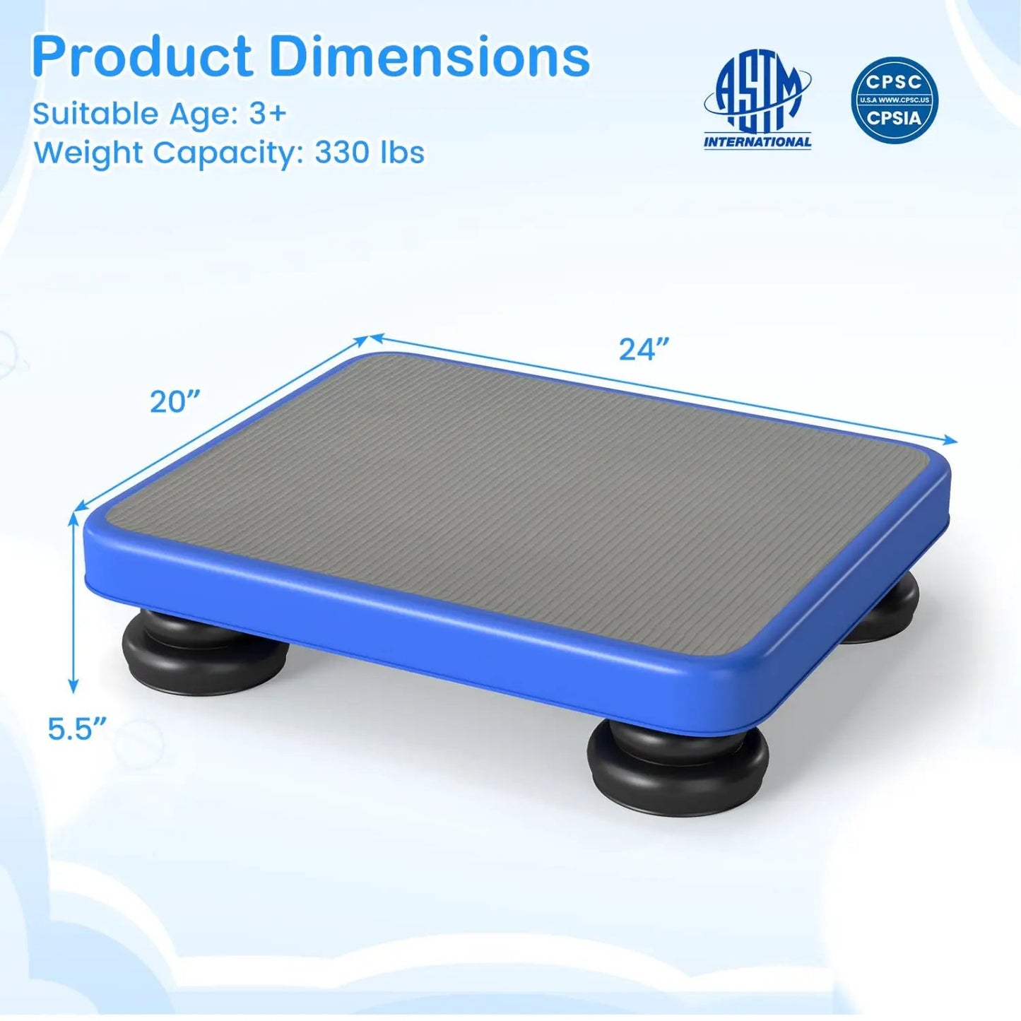 Kids Rebounder Bouncing Board 24x20 with Ropes