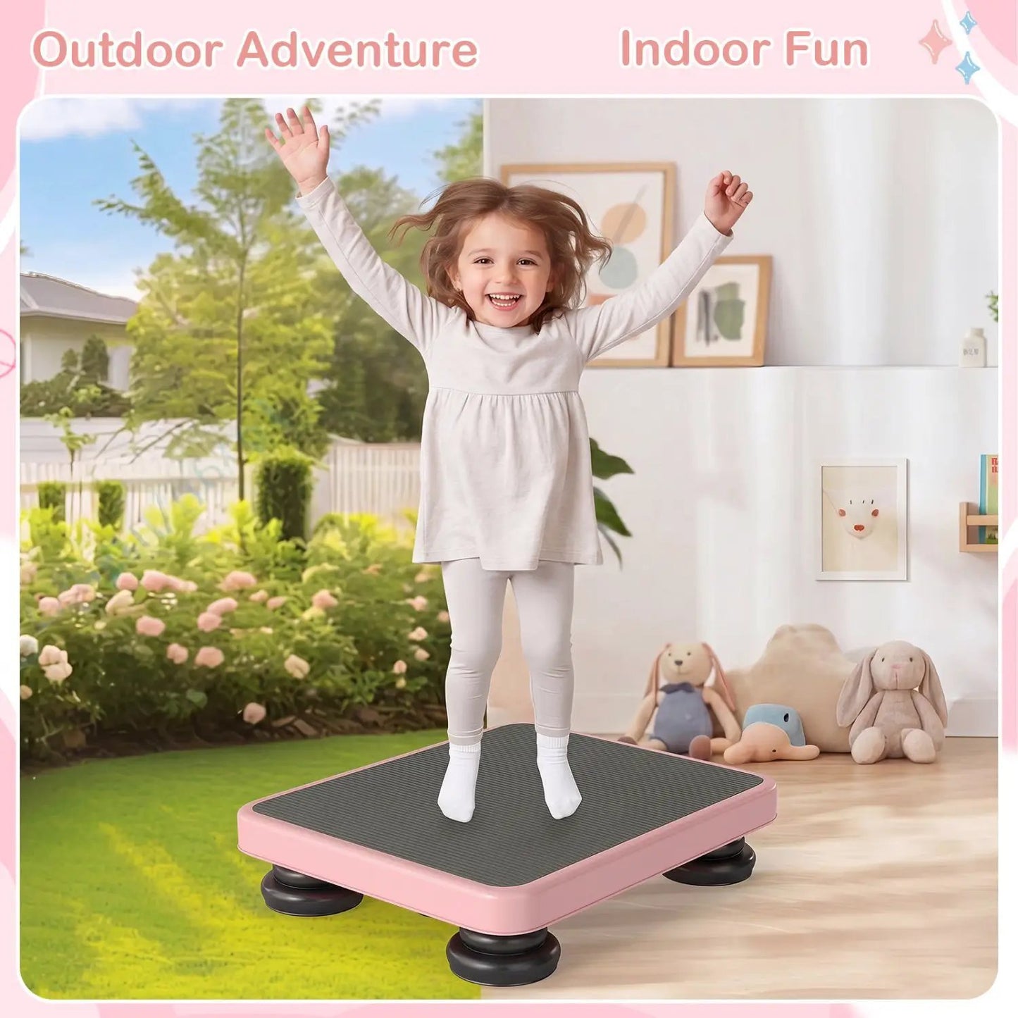 Kids Rebounder Bouncing Board 24x20 with Ropes