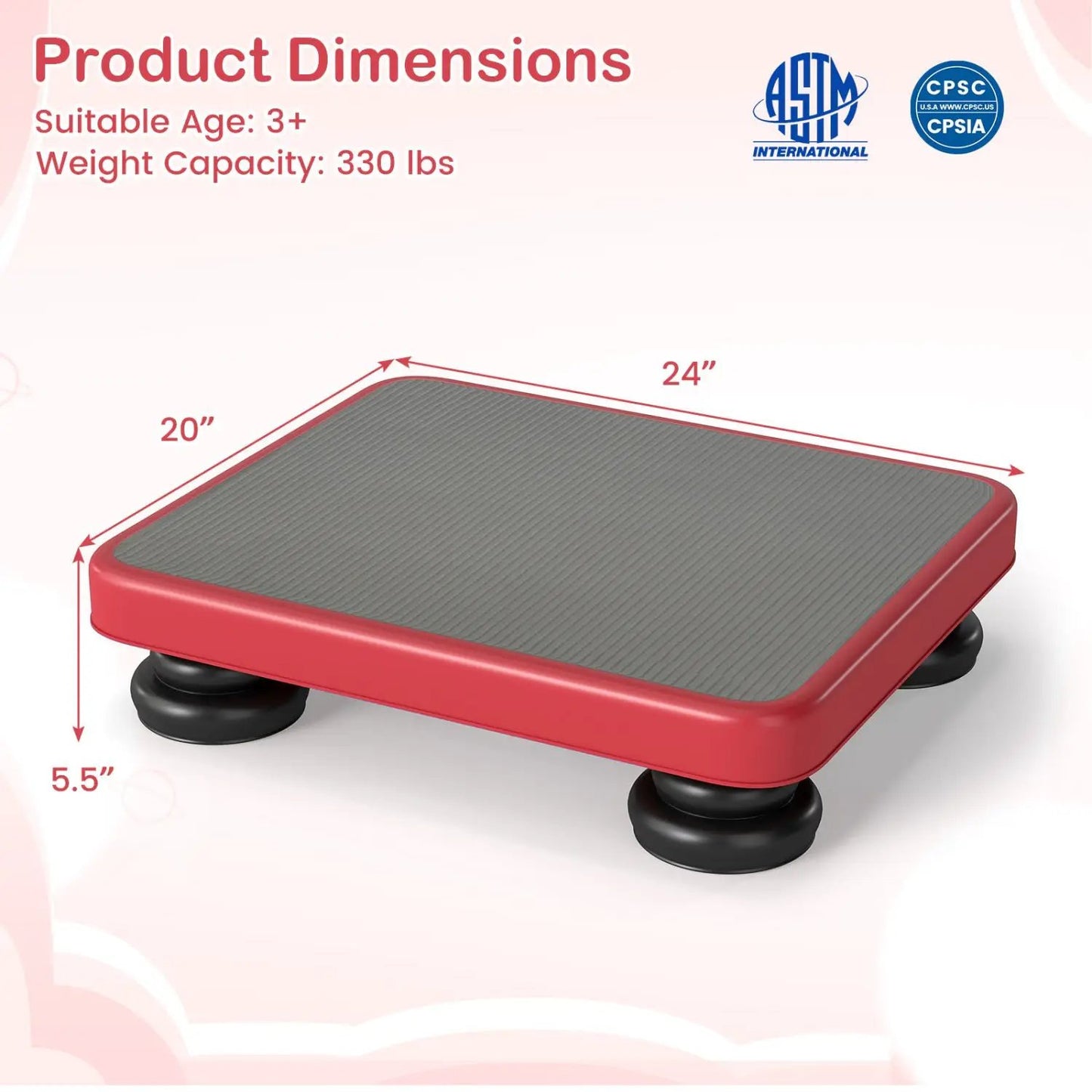 Kids Rebounder Bouncing Board 24x20 with Ropes
