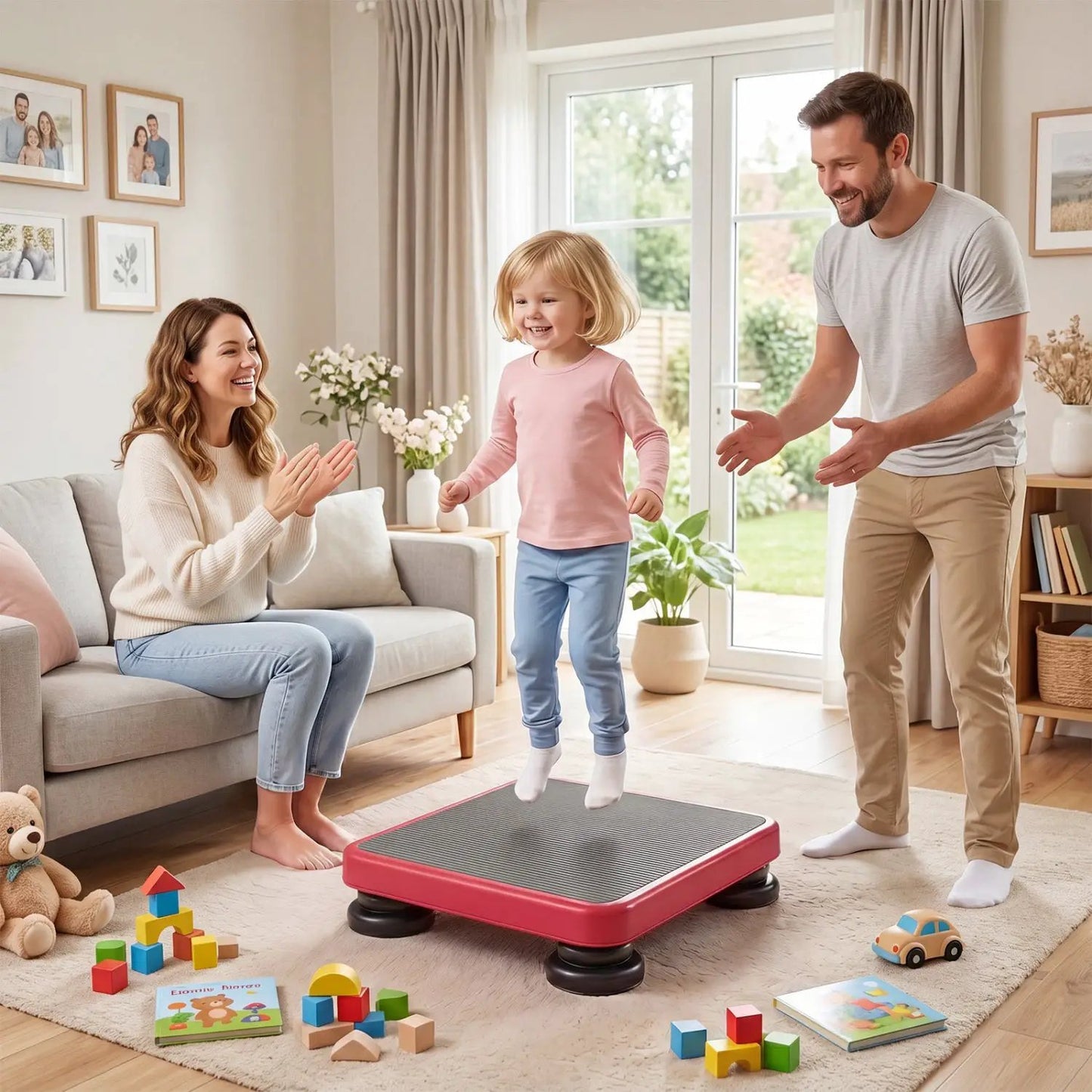 Kids Rebounder Bouncing Board 24x20 with Ropes