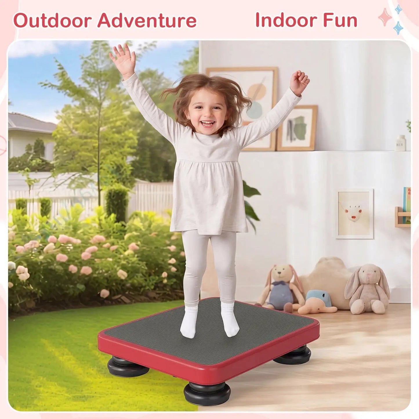 Kids Rebounder Bouncing Board 24x20 with Ropes