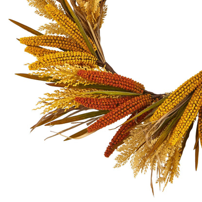 25” Sorghum Harvest Artificial Wreath - Tampa Home & Garden Store