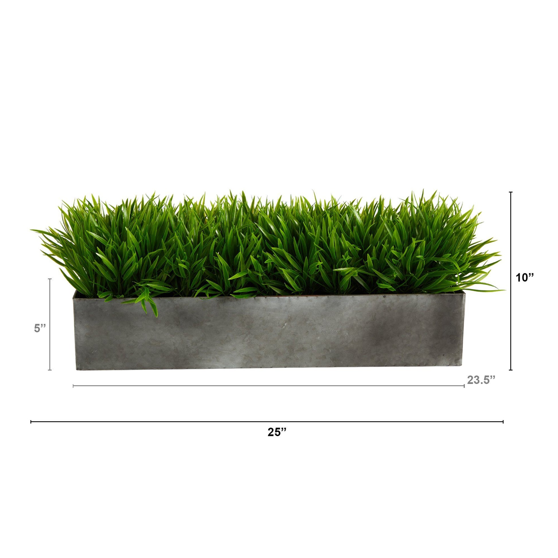 25” Wild Grass Artificial Plant in Metal Planter - Tampa Home & Garden Store