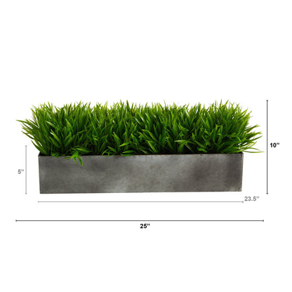 25” Wild Grass Artificial Plant in Metal Planter - Tampa Home & Garden Store