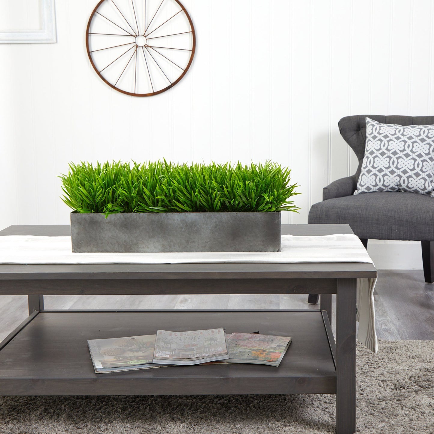 25” Wild Grass Artificial Plant in Metal Planter - Tampa Home & Garden Store