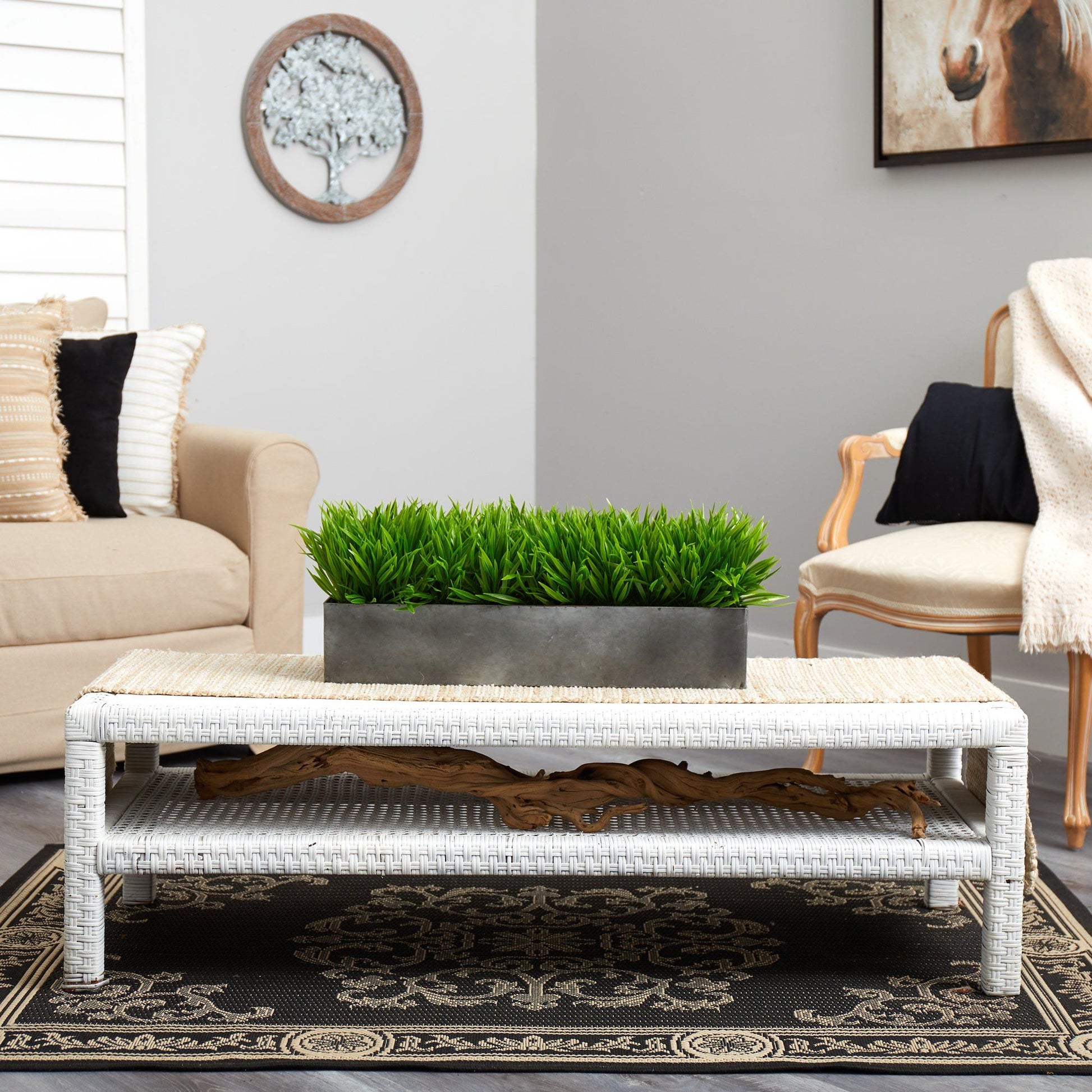 25” Wild Grass Artificial Plant in Metal Planter - Tampa Home & Garden Store