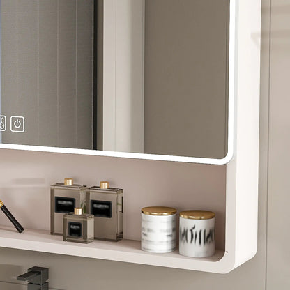Aluminium medicine cabinet mirror khaki frame with LED and defogging by Unique Piece on Tampa Home & Garden Store