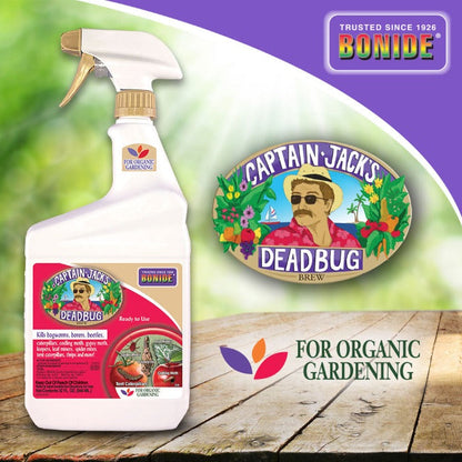 Bonide Captain Jack's Dead Bug Brew ready-to-use spray bottle for organic gardening with emblem on Tampa Home & Garden Store