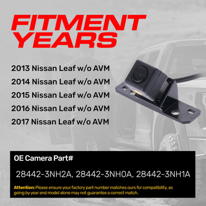 Master Tailgaters backup camera for Nissan Leaf w/o AVM, black housing with mounting bracket on Tampa Home & Garden Store