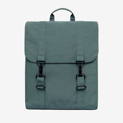 Handy XL Backpack with Laptop Sleeve by Lefrik USA, teal with buckle straps and top handle on Tampa Home & Garden Store